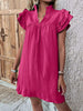 Elegant Ruffled Cap Sleeve Mini Dress Feminine & Flowy Summer Dress by Stevvex
