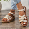 Rivet Decor Open Toe Flat Sandals