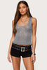 Women's Sequin Deep V-Neck Strappy Tank Top – 3 Colors S–L by FitiqueFit