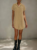 Women’s Retro Casual Corduroy Short Sleeve Shirt Dress by FitiqueFit
