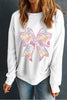 White Easter Bunny Bow Printed Casual Sweatshirt by Wild and Free Boutique