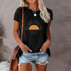 Sunrise Print Round Neck T-Shirt by FitiqueFit