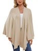 Solid Color Tie-Front Knit Cape Top by Wild and Free Boutique