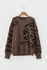 Camel Asymmetric Leopard Print Detail Drop Shoulder Sweater by Wild and Free Boutique