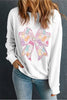 White Easter Bunny Bow Printed Casual Sweatshirt by Wild and Free Boutique