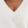Women’s V-Neck Drop Shoulder Sweater | Casual Long Sleeve Pullover by FitiqueFit