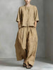 Three-Quarter Sleeve Shirt & Loose Trousers Two-Piece Set by FitiqueFit