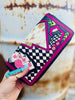 Pink Rocker Electric Rodeo Large Zippered Wallet by Neon Spur