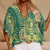Mandala Print V-Neck Blouse – Casual Vacation Top by FitiqueFit