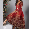 Long Sleeve Dress V-neck Plus Size Women's Clothing