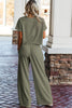 White Raw Hem Loose Tee and Wide Leg Pants Set