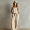 Women's Spaghetti Strap Cami Top & Wide-Leg Pants Two-Piece Set by FitiqueFit