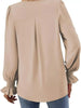 V-Neck Long Sleeve Ruffle Cuff Blouse by Wild and Free Boutique