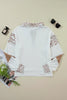 White game day Rugby Bow Embroidered Graphic Leopard Collar Color Block Patchwork Top by Wild and Free Boutique