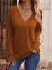 V-Neck Long Sleeve T-Shirt by Simply Love