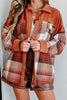 Plaid Button Up Long Sleeve Jacket Classic & Timeless Lightwear Outerwear For women and Girls by Stevvex