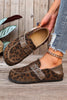 Coffee Faux Suede PU Leather Patchwork Retro Buckle Slip On Shoes by Wild and Free Boutique
