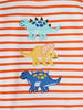 Children's Dinosaur Applique Striped Long Sleeve T-Shirt by Simply Love