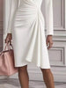 Front Ruched V-Neck Long Sleeve Dress by Wild and Free Boutique