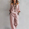 Women's Off-Shoulder Top & Wide-Leg Pants Set by FitiqueFit