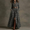 Women's Printed Lapel Slim-Fit Dress – Elegant Commuter Style by FitiqueFit