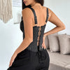 Contrast-color Ruffled Bust Cup Fishbone-style Workwear Vest by My Store