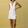 🌿 V-Neck Cotton & Linen Sleeveless Mini Dress by FitiqueFit