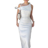 Summer French Style Temperament Slant Shoulder Bundle Waist-tight Temperament Slimming Dress