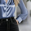 Women's Elegant Satin Blouse With Mesh Sleeves by FitiqueFit