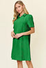 Double Take Full Size Texture Collared Neck Short Sleeve Dress Textured Dress For Women by Stevvex