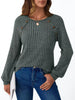 Ribbed Knit Decor Button Long Sleeve T-Shirt by Simply Love