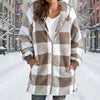 Plaid Hooded Zip-Up Oversized Jacket — Women’s Winter Commute Coat by FitiqueFit