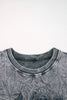 High-rise saved by grace Letter Embroidery Mineral Wash Loose Sweatshirt by Wild and Free Boutique