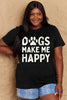 Simply Love Full Size DOGS MAKE ME HAPPY Graphic Cotton T-Shirt by Simply Love