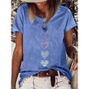 Heart Print T-Shirt Comfortable Round Neck Summer Tee by FitiqueFit