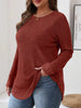 Ribbed Knit Long Sleeve T-Shirt by Simply Love