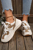 White Rhinestone PU Leather Platform Casual Sneakers by Wild and Free Boutique