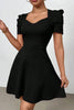 Women's Boat Neck High-Waist Mini Dress – Zipper Patchwork by FitiqueFit