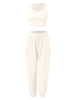 Wide Strap Top and Drawstring Joggers Set