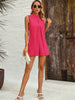 Mock Neck Sleeveless Romper