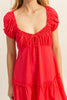 New Summer Ruched Frill Tiered Short Sleeve Mini Dress For Women – Playful, Sexy and Flirty Ruffled Mini Dress with Textured Ruched Detail by Stevvex