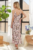 New Summer Watercolor V-Neck Midi Cami Dress For Women – Artistic, Elegant, Dreamy, Fashionable, Stylish, Romantic Charm by Stevvex