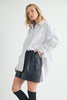 Aemi + Co High-Low Collared Neck Drop Shoulder Shirt