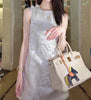 Elegant Retro Classic Style Beaded Sleeveless Dress
