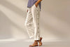 Cropped Pants With Decorative Buttons Along the Side Seams by FitiqueFit