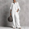 Women's Drop Shoulder Three-Quarter Sleeve Irregular Shirt & Pants Set by FitiqueFit