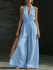 Women’s V-Neck Halter Neck Wide-Leg Jumpsuit by FitiqueFit