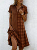 Women's Bohemian 3D Printed V-Neck Short-Sleeve Maxi Dress