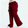 Women's Loose-Fit Casual Pants with Pockets – Solid Color Two-Tone Label by FitiqueFit