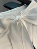 Off-Shoulder Bowknot Ribbed Knit T-Shirt by Simply Love